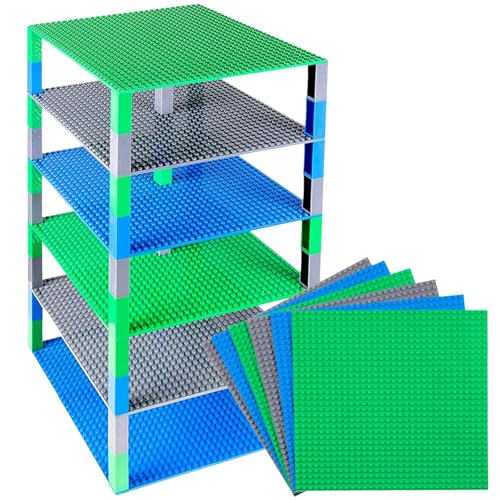 Strictly Briks Classic Grundplatten 10" x 10" Brik Tower 100% kompatibel mit Allen großen Marken | Bausteine für Türme, Regale und mehr | 6 Grundplatten und 50 Stapler in Blau, Grün und Grau Strictly Briks Classic Grundplatten 10" x 10" Brik Tower 100% kompatibel mit Allen großen Marken | Bausteine für Türme, Regale und mehr | 6 Grundplatten und 50 Stapler in Blau, Grün und Grau von Strictly Briks