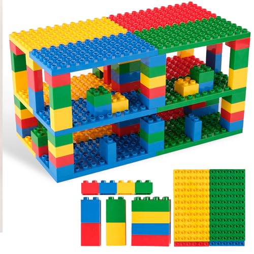 Strictly Briks Spielzeugbausteine für Kinder und Kleinkinder, klassisches Set mit großen Steinen und Grundplatten, große Stifte für Kinder ab 3 Jahren, Grundfarben, 96 Teile Strictly Briks Spielzeugbausteine für Kinder und Kleinkinder, klassisches Set mit großen Steinen und Grundplatten, große Stifte für Kinder ab 3 Jahren, Grundfarben, 96 Teile von Strictly Briks