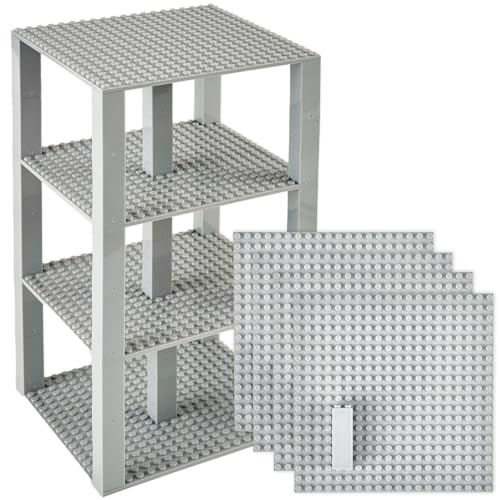 Strictly Briks Stapelbare Premium-Bauplatten - inkl. neuen verbesserten 2x2-Bausteinen - kompatibel mit Allen großen Marken - geeignet für Turm-Konstruktionen - Set aus 4 Platten - Hellgrau Strictly Briks Stapelbare Premium-Bauplatten - inkl. neuen verbesserten 2x2-Bausteinen - kompatibel mit Allen großen Marken - geeignet für Turm-Konstruktionen - Set aus 4 Platten - Hellgrau von Strictly Briks