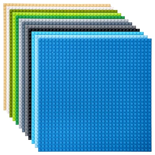 Strictly Briks Stapelbare Premium-Bauplatten - kompatibel mit Allen führenden Marken - 10 x 10“ (25,4 x 25,4 cm) - 12 Bunte Bauplatten von Strictly Briks