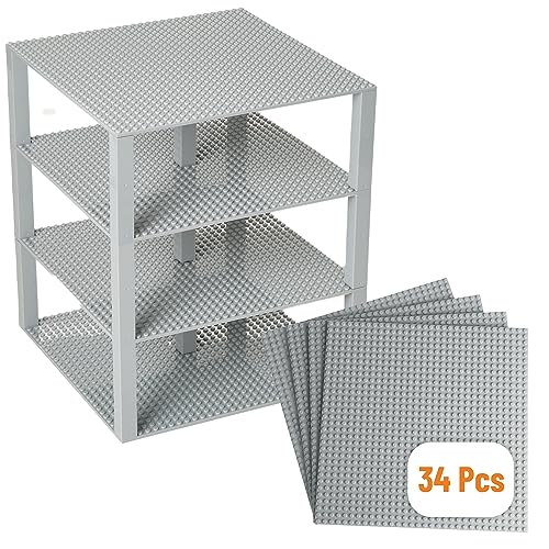 Strictly Briks - Stapelbare Premium-Bauplatten - kompatibel mit Allen großen Marken - geeignet für Turm-Konstruktionen - Set aus 4 Platten - je 25,4 x 25,4 cm - Hellgrau Strictly Briks - Stapelbare Premium-Bauplatten - kompatibel mit Allen großen Marken - geeignet für Turm-Konstruktionen - Set aus 4 Platten - je 25,4 x 25,4 cm - Hellgrau von Strictly Briks