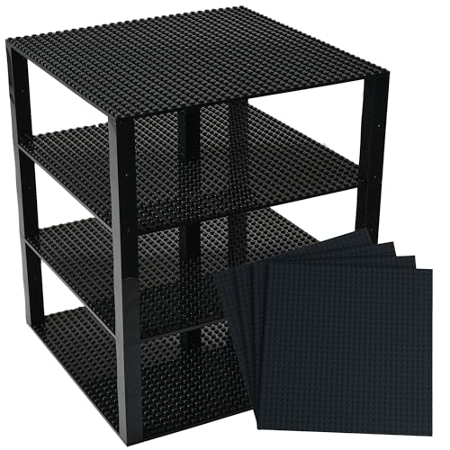 Strictly Briks Stapelbare Premium-Bauplatten - kompatibel mit Allen großen Marken - geeignet für Turm-Konstruktionen - Set aus 4 Platten - je 25,4 x 25,4 cm - Schwarz Strictly Briks Stapelbare Premium-Bauplatten - kompatibel mit Allen großen Marken - geeignet für Turm-Konstruktionen - Set aus 4 Platten - je 25,4 x 25,4 cm - Schwarz von Strictly Briks