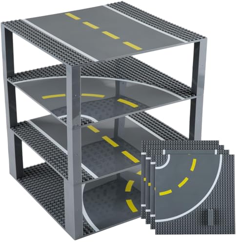 Strictly Briks - Straßen-Bauplatten - Bausteinplatten für Straßen, Städte, Garagen & mehr - 100% kompatibel mit Allen führenden Marken - 2 Geraden und 2 Kurven, mit Stackers - 25,5 x 25,5 cm Strictly Briks - Straßen-Bauplatten - Bausteinplatten für Straßen, Städte, Garagen & mehr - 100% kompatibel mit Allen führenden Marken - 2 Geraden und 2 Kurven, mit Stackers - 25,5 x 25,5 cm von Strictly Briks