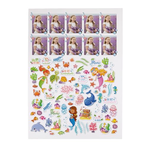 Striefchen® Stickerbogen für Kinder mit ca. 80 Aufklebern inkl. 10 personalisierten Fotostickern – Motive für Jungen & Mädchen – Aufkleber für Freundebuch, Schule & Kindergarten (Meer) von Striefchen