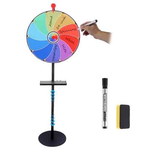 Glücksrad zum Drehen 40cm, Glücksrad Spielzeug mit Tablett, 12 Steckplätze Bunt, Prize Wheel, Gluecksrad mit 150 cm Ständer, Roulette für Karneval, Gewinnen,Lotteriespiele, Party-Event von Strixorn