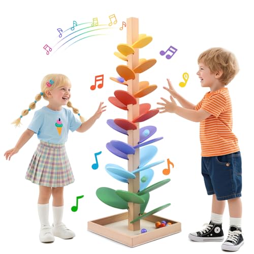 Kugelbahn Holz, 72cm Regenbogen Holz klangbaum, Kugelbahn Klangbaum Lernspielzeug für Kinder mit 10 Regenbogenbälle, 8 Bunte Ebene, Kreatives Holzspielzeug Für Kinder 3-7 Jahre Kugelbahn Holz, 72cm Regenbogen Holz klangbaum, Kugelbahn Klangbaum Lernspielzeug für Kinder mit 10 Regenbogenbälle, 8 Bunte Ebene, Kreatives Holzspielzeug Für Kinder 3-7 Jahre von Strixorn