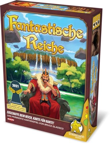 Strohmann Games | Fantastische Reiche | Grundspiel | Nominiert zum Kennerspiel des Jahres 2021 | Kartenspiel | 2-6 Spieler | Ab 10+ Jahren | 20+ Minuten | Deutsch von Strohmann Games