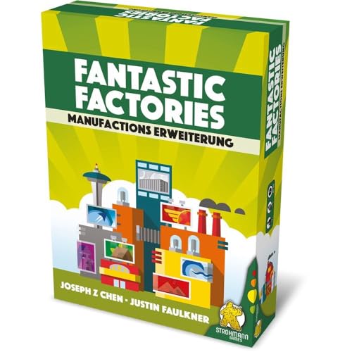 Strohmann Games | Fantastic Factories – Manufactions | Erweiterung | Familienspiel | Brettspiel | 1-5 Spieler | Ab 12+ Jahren | 45+ Minuten | Deutsch von Strohmann Games