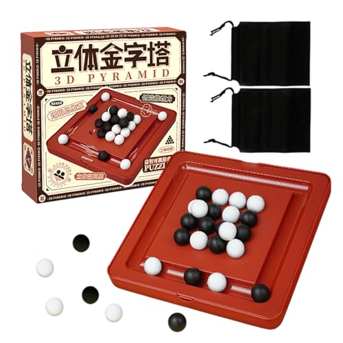 3D -Schach -Set, 3D -Schachbrett - Pyramid Smart Interactive Games Puzzle | Tragbares Reisebereich Kognitiver Multiplayer -Spielzeug für Kinder Erwachsene Familie, Klassenzimmerparty von Stronrive