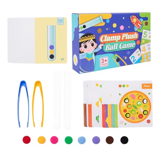 Feinmotor -Spielzeugzählungssortierung, Plüschballclip | Testrohrfarben Erkennung Matching Game | Entwicklung & Bildung Spielzeugentwicklung mit farbenfrohen Plüschperlen für, Mädchen von Stronrive