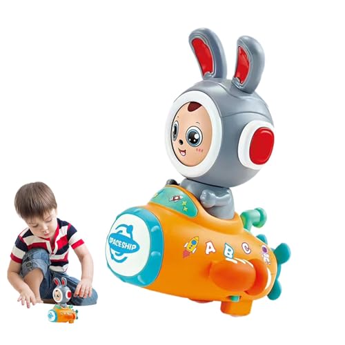 Stronrive Musical Bunny Toy, Kaninchen Musical Toy,Pädagogisch beleuchtetes Kaninchenauto | Frühes Gesangslernaktivitäten für Kinder, Gesichtswechslung Tiergeburtstagsspielzeug für Kleinkindjungen von Stronrive