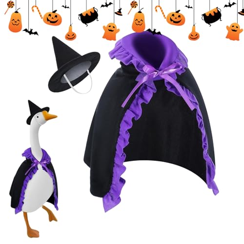 Stronrive Porch Duck Outfits - Gänse Kleidung | Dekofigur Mit Hut Umhang Hexen Kostüm Für Vorgarten Rasen Garten Terrasse In 58cm von Stronrive