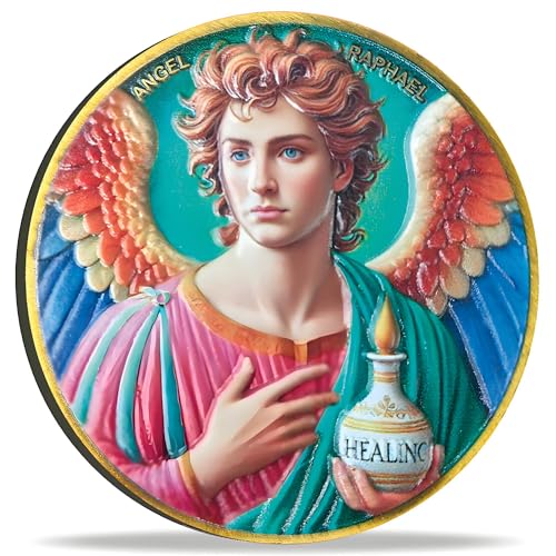 Strugglejewelry Erzengel Raphael Heilende Gebetsmünze - Spirituelle Führung Medaillon für Gesundheit & Frieden - Engelsschutz & Segen Geschenk Christliche Herausforderung Münze Strugglejewelry Erzengel Raphael Heilende Gebetsmünze - Spirituelle Führung Medaillon für Gesundheit & Frieden - Engelsschutz & Segen Geschenk Christliche Herausforderung Münze von Strugglejewelry