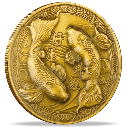 Strugglejewelry Koi Fisch Goldene Glücksmünze - Chinesisches Neujahrsgeschenk für Wohlstand und Glück - Lotteriescheine Rubbelwerkzeug Strugglejewelry Koi Fisch Goldene Glücksmünze - Chinesisches Neujahrsgeschenk für Wohlstand und Glück - Lotteriescheine Rubbelwerkzeug von Strugglejewelry