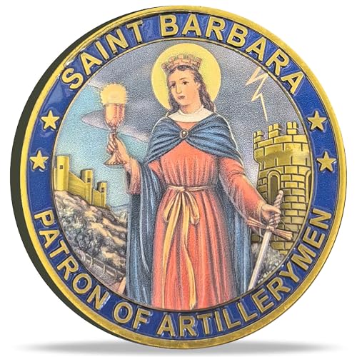 Strugglejewelry St. Barbara Schutzpatron der Artillerymen Herausforderungsmünze – 4 cm antike goldene Zinklegierung mit transparentem Gehäuse – Militär-Sammelstück Strugglejewelry St. Barbara Schutzpatron der Artillerymen Herausforderungsmünze – 4 cm antike goldene Zinklegierung mit transparentem Gehäuse – Militär-Sammelstück von Strugglejewelry