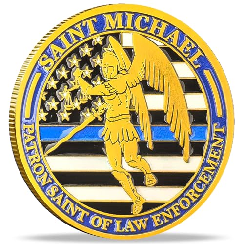 Strugglejewelry St. Michael Police Officer Challenge Coin - 4.0 cm Zinklegierung mit transparentem Etui - Strafverfolgungswächter Token Strugglejewelry St. Michael Police Officer Challenge Coin - 4.0 cm Zinklegierung mit transparentem Etui - Strafverfolgungswächter Token von Strugglejewelry