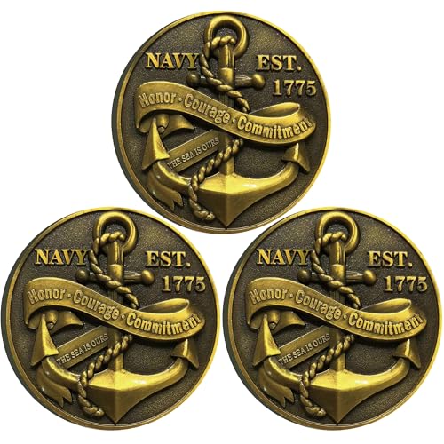 USA-Navy Core Value Sailor's Creed Challenge Coin (3 Stück) von Strugglejewelry