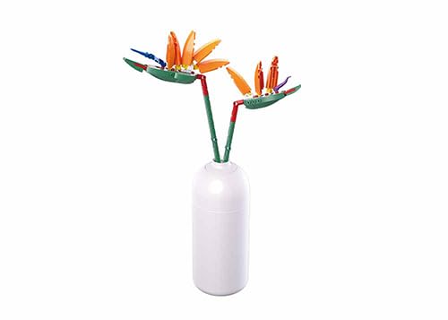 Sluban Baustein-Blume Paradiesvogelblume, 43 cm Höhe, Kreatives Geschenkset mit Vase, Weiß, M38-B1101-01 von Stuban