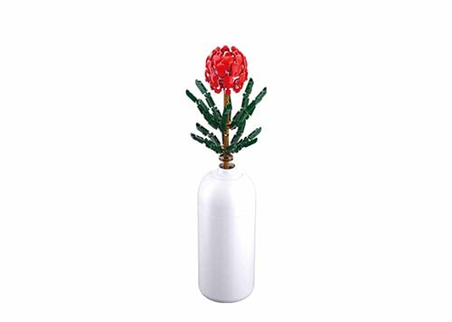Sluban Baustein-Blume mit Vase, Kreatives Geschenk-Set, 39,1 cm Höhe, Rot und Grün, M38-B1101-08 von Stuban