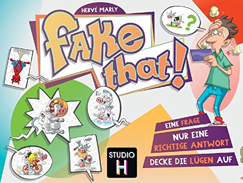 Studio H, Fake that!, Partyspiel, Kartenspiel, 4-8 Spieler, Ab 10+ Jahren, 20 Minuten, Deutsch Studio H, Fake that!, Partyspiel, Kartenspiel, 4-8 Spieler, Ab 10+ Jahren, 20 Minuten, Deutsch von Studio H
