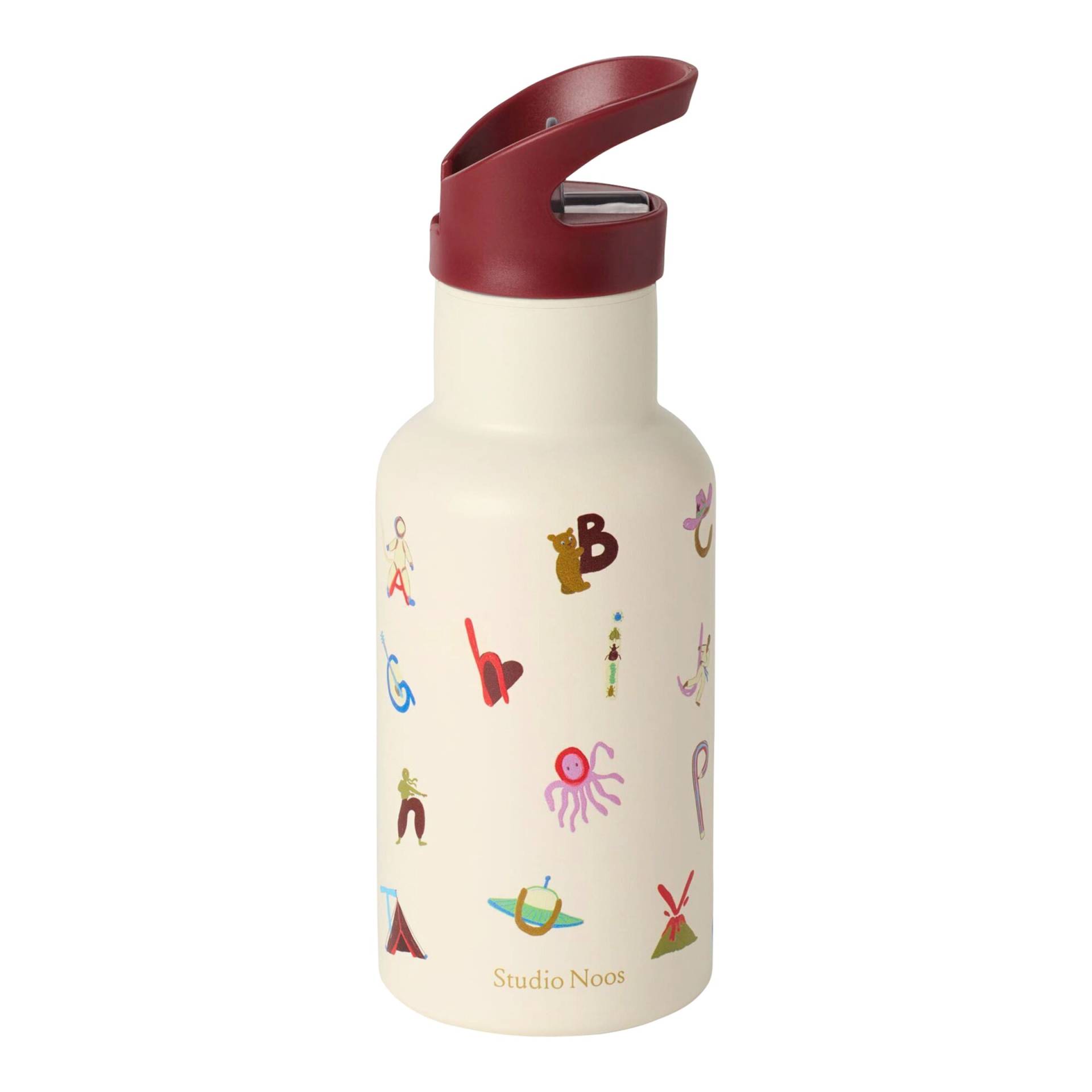 Studio Noos Edelstahl-Trinkflasche mit Strohhalm, 350ml Studio Noos Edelstahl-Trinkflasche mit Strohhalm, 350ml von Studio Noos