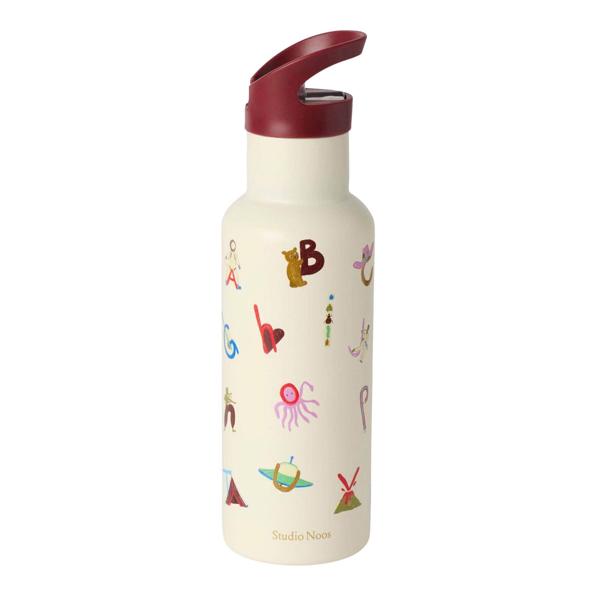 Studio Noos Edelstahl-Trinkflasche mit Strohhalm, 500ml Studio Noos Edelstahl-Trinkflasche mit Strohhalm, 500ml von Studio Noos