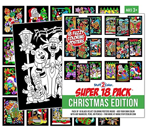 Stuff2Color Samt-Farbposter (Weihnachtsedition) Packung mit 18 von Stuff2Color