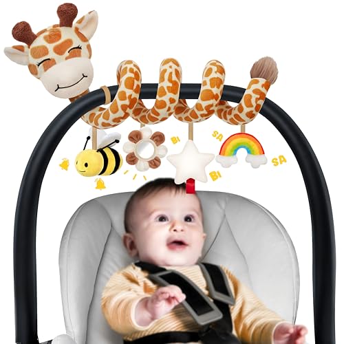 Spiralförmiger Autositz, Baby-Spielzeug, 0–6 Monate, sensorisches Spielzeug zum Aufhängen, Kinderwagen-Zubehör, Geschenk für Neugeborene, Jungen, Mädchen, Essentials, niedliche bunte Giraffe Spiralförmiger Autositz, Baby-Spielzeug, 0–6 Monate, sensorisches Spielzeug zum Aufhängen, Kinderwagen-Zubehör, Geschenk für Neugeborene, Jungen, Mädchen, Essentials, niedliche bunte Giraffe von Stuffed