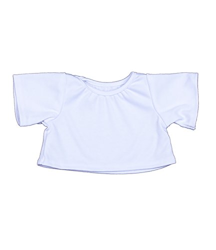Weißes T-Shirt, Teddybärkleidung passend für einen 20 cm großen Teddybären von Stuffems Toy Shop