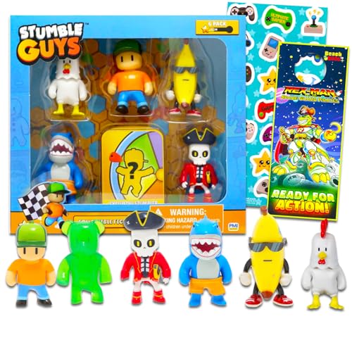 Offiziell lizenzierte Stumble Guys Sammelfiguren – Bündel mit 6 zufälligen Stumble Guys Figuren plus mehr | Stumble Guys Charakter-Spielzeug für Jungen und Mädchen von Stumble Guys