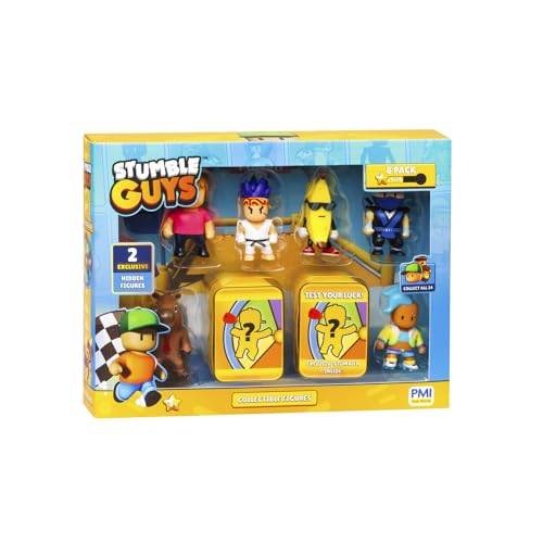 Stumble Guys 5,1 cm große Sammelfiguren, 8er-Pack, Deluxe-Box – Ms. Stumble, Banana Guy, Capybara, Sensei Firefist, Ninja Kai, Veloci T, x2 Hidden von Stumble Guys