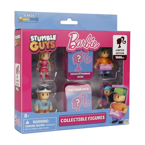 Stumble Guys X Barbie - Figures 6 Pack Deluxe Box - Barbie + Gamer + Stumble Guy Barbie + Tourist Ted + Ken Sparkle + Sparkle Brooklyn von Stumble Guys