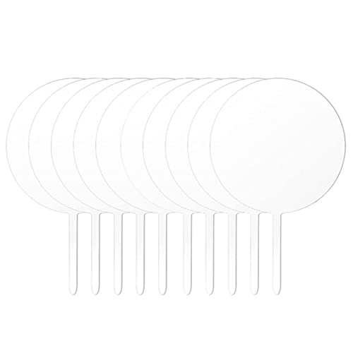 Stuurvnee Acryl Kuchen Topper Runde Cupcake Topper Kuchen Topper Stick, DIY Acryl Kuchen Topper Leer Kreis Kuchen Dekorationating Satz von Stuurvnee