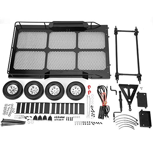 Stylebest 1/10 RC -Autoanhänger, Metall Trail Car Anhing Accessoire mit Vier Reifen für 1/10 RC -Auto Geeignet von Stylebest