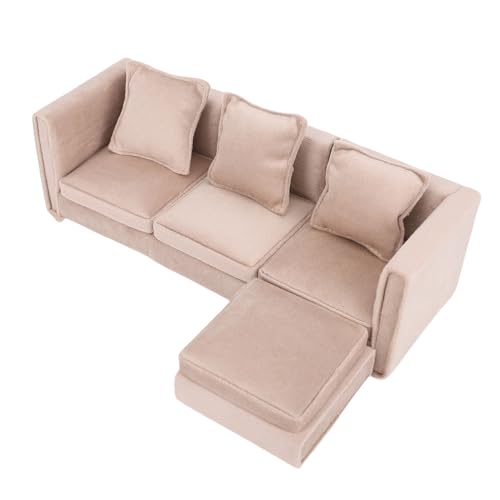 Stylebest 1:12 Skala Miniaturpuppenhaus Couch Realistische Mini -Puppenhaus -Sofa Möbel mit Kissen für Wohnkultur Stylebest 1:12 Skala Miniaturpuppenhaus Couch Realistische Mini -Puppenhaus -Sofa Möbel mit Kissen für Wohnkultur von Stylebest