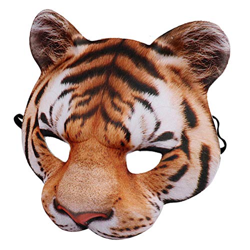 Stylebest Halloween Tiger Cosplay -Maske, 3D Animal Halb Face Maske, Eva Half Face Maske für Party Maskerade Ball Kostümmasken (Golden) von Stylebest