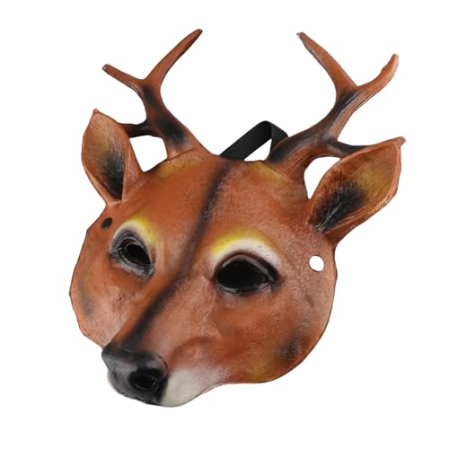 Stylebest Hirschmaske, PU Foam Animal Maske Handgefertigtes Leichtes Gewicht Komfortabel, mit Einzigartiger Form für Weihnachtskarneval -Party Kostüm für Kostüme (Braun) von Stylebest