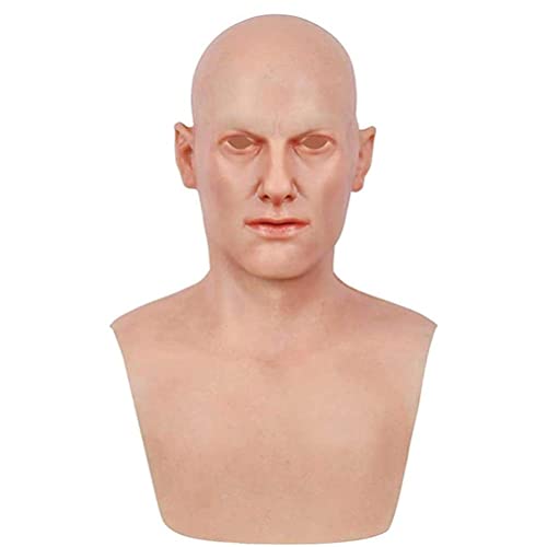 Stylebest Realistische Alte Mann Frauen Maske, Halloween -Gesichtsabdeckung, Kopfbedeckung Kopfbedeckung, für Karneval Halloween Cosplay -Party, Kostüm Maskerade Requisiten (Weiß #76) von Stylebest