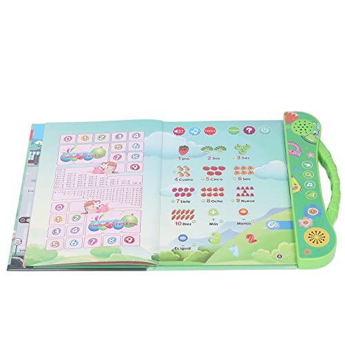 Stylebest Spanisch Sprechendes Klangbuch, Pädagogisches Interaktives Elektronisches Lern-Klangbuch für Kinder, Kleinkinder, Grün von Stylebest
