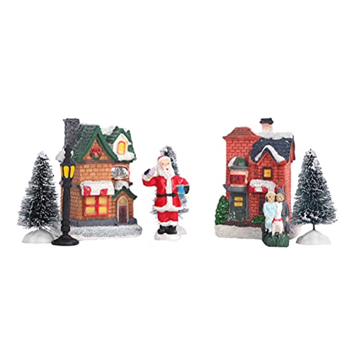 Stylebest Weihnachten Glühendes Haus, Weihnachtsdorf -Ornaments -Set, LED Leuchtete Weihnachtsdorfhäuser mit Figuren, Weihnachtsdorfsammlung Innenraumdekoration von Stylebest