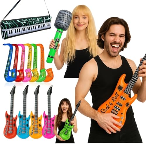 Stylex Party 12 x Bulk Musikinstrumente Aufblasbare Blow Up Verkleidung Mikrofon Gitarre Band Verkleidung Kostüm Outfit Prop Zubehör Photo Booth Stylex Party 12 x Bulk Musikinstrumente Aufblasbare Blow Up Verkleidung Mikrofon Gitarre Band Verkleidung Kostüm Outfit Prop Zubehör Photo Booth von Stylex Party
