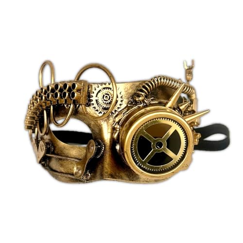 Stylex Party Steampunk Metall Cyborg Venezianische Maske Maskerade Maske für Halloween Kostüm Party Phantom der Oper Karneval Ball Gold Viktorianische Augenmaske Zubehör Stylex Party Steampunk Metall Cyborg Venezianische Maske Maskerade Maske für Halloween Kostüm Party Phantom der Oper Karneval Ball Gold Viktorianische Augenmaske Zubehör von Stylex Party