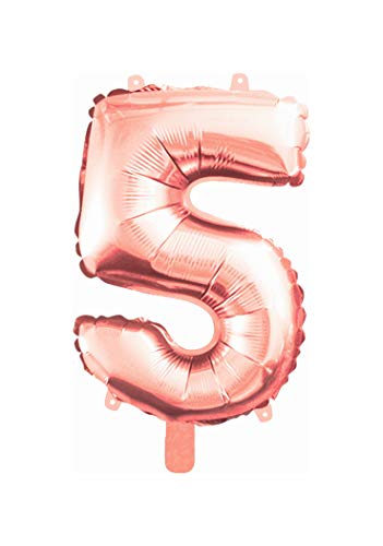 Stylex® 1483. Folienballon Luftballons 40cm Ballons Rosegold, Zahl:5 von Stylex