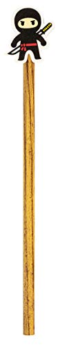 Stylex 44163 - Bleistift mit Radiergummi, im Ninja Design, mit Härtegrad HB und Schaftbedruckung, sortiert in 3 verschiedenen Designs, zum Zeichnen, Skizzieren und Schreiben von Stylex