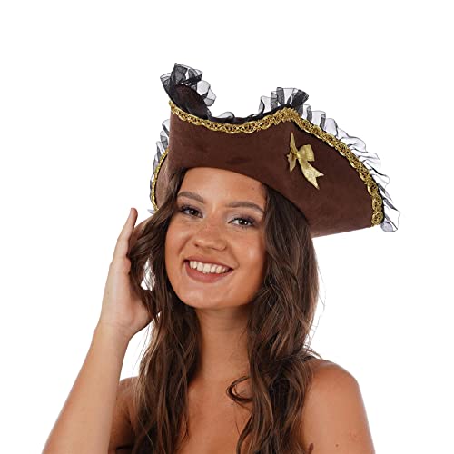 Stylex Deluxe brauner Dreikegel-Piratenhut, Party, Kostüm, Cosplay-Zubehör Stylex Deluxe brauner Dreikegel-Piratenhut, Party, Kostüm, Cosplay-Zubehör von Stylex