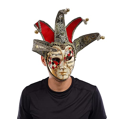 Stylex Klassische venezianische Augenmaske, lange Nase, Narren, halbes Gesicht, Phantom, Kostüm-Zubehör, (Jester-Maske) von Stylex