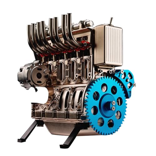 All-Metal-Inline-Mini-Vierzylinder-Motormodellkit, DIY-Baugruppe Maschinenbauspielzeug mit Elektromotor, Motormodellkit für Erwachsene von Stylomira