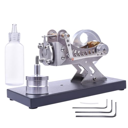 All-Metal Stirling Motor Kit mit Vakuumtechnologie, DIY Hot Gas Turbine Physics Science Model, Bildungswissenschaftswissenschaftler für Erwachsene von Stylomira