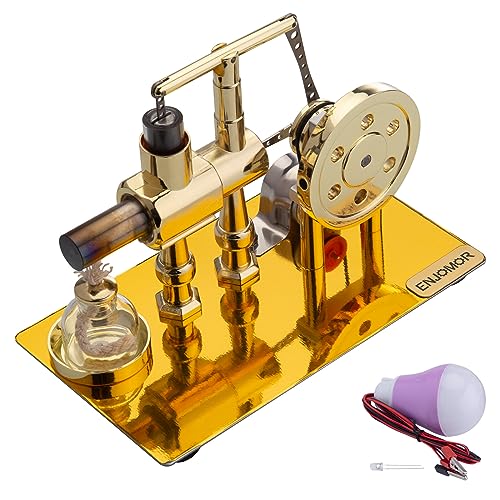 Einzelzylinder Hot Air Stirling Motormodell mit LED -Glühbirne, Mini Physics Demonstration Motormodell für Hobbyisten und Enthusiasten von Stylomira
