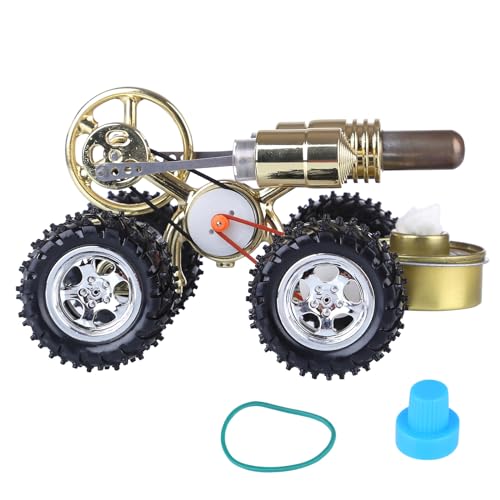 Heißluft Stirling Motor Crawler Tankmodell, Dampfmotormodell -Kit mit Alkohollampe, Bildungswissenschaftswissenschaftskit für Erwachsene von Stylomira